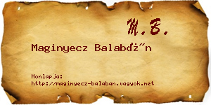 Maginyecz Balabán névjegykártya